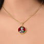 Saint Lucy circle pendant necklace