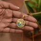 Baptism of Jesus Mozaic circle pendant necklace