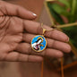 Saint Therese of Lisieux circle pendant necklace