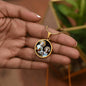St Anna and Virgin Mary circle pendant necklace