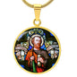 Saint Jude Thaddaeus  pendant necklace, Patron saint of  Lost Causes, St Jude stain glass gift
