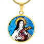 Saint Therese of Lisieux circle pendant necklace