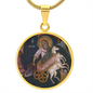 Prophet Elijah circle pendant necklace