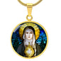 St Clare of Assisi circle pendant necklace
