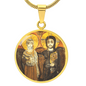Christ and Abbot Menas pendant necklace