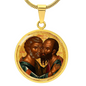 Saint Peter and Saint Paul icon circle pendant necklace
