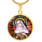 Saint Rita circle pendant necklace