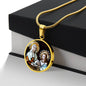 St Anna and Virgin Mary circle pendant necklace