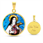 Saint Therese of Lisieux circle pendant necklace