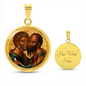 Saint Peter and Saint Paul icon circle pendant necklace