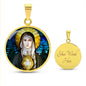 St Clare of Assisi circle pendant necklace