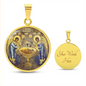 Eucharist icon circle pendant necklace