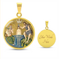 Baptism of Jesus Mozaic circle pendant necklace