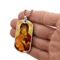 Theotokos Eleusa Vladimir Dog Tag Military pendant necklace