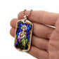 Saint Barbara Stained Glass dog tag pendant necklace