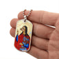 Saint Christopher Dog Head dog tag military necklace