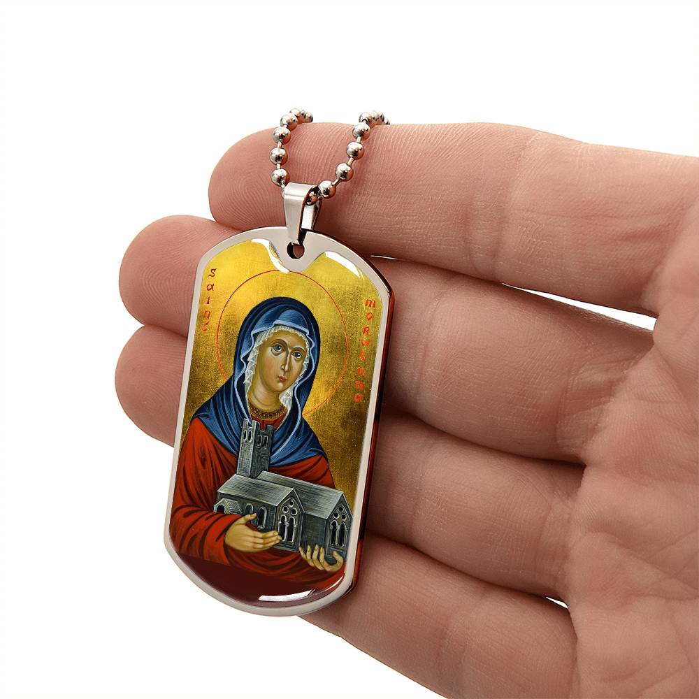 Saint Morwenna dog tag necklace