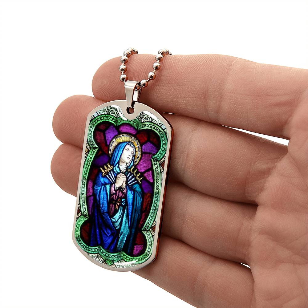 Our Lady of Sorrows, Mother of Sorrows, Our Lady Dolours, Seven Sorrows Mary, Sorrowful Mother, Our Lady of Piety pendant necklace
