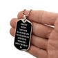 Hail Mary full of grace the Lord is with thee Dog Tag pendant necklace in French