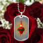 Sacred Heart of Jesus Dog Tag military pendant necklace, Godfather gift, Godmother gift, Godparent gift, Baptism gift, First Communion gift