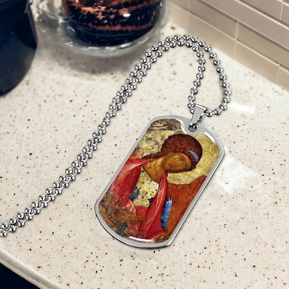 Archangel Michael Rublev dog tag necklace