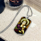 Saint Barbara Stained Glass Dog Tag pendant necklace
