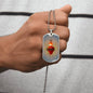 Sacred Heart of Jesus Dog Tag military pendant necklace, Godfather gift, Godmother gift, Godparent gift, Baptism gift, First Communion gift