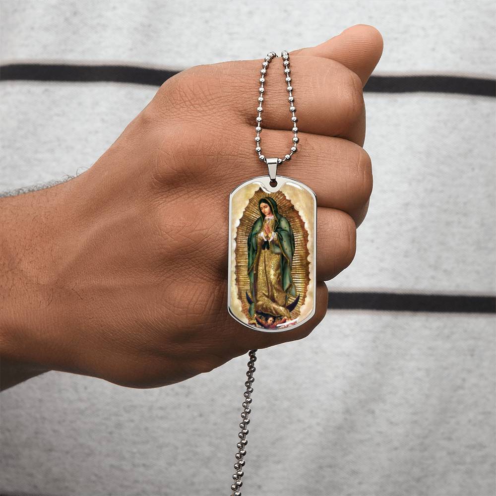 Our Lady of Guadalupe dog tag necklace