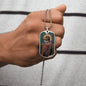 Dog Headed Saint Christopher  Military Dog Tag pendant necklace