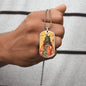 Dog Headed Saint Christopher Military Dog Tag Pendant Necklace