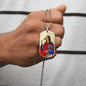 Saint Christopher Dog Head dog tag military necklace