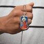 Saint Christopher Dog Head Dog Tag pendant necklace