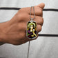 Saint Barbara Stained Glass Dog Tag pendant necklace