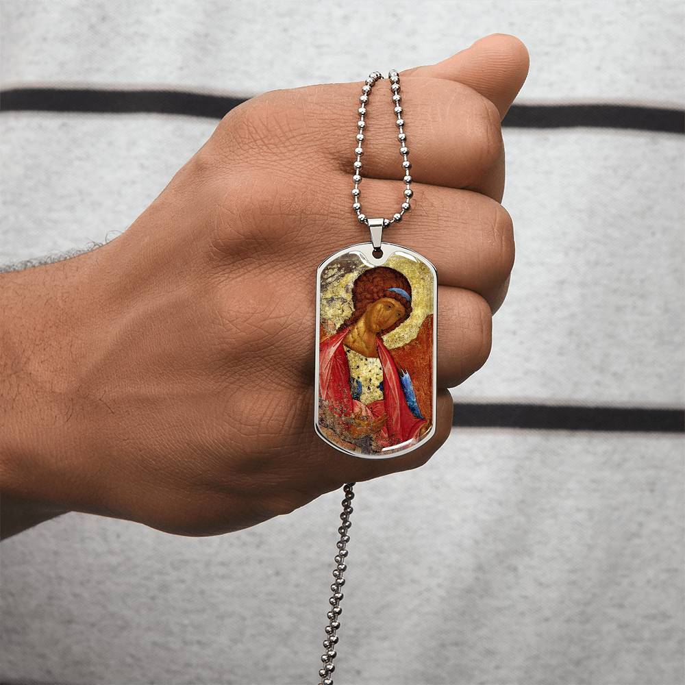 Archangel Michael Rublev dog tag necklace