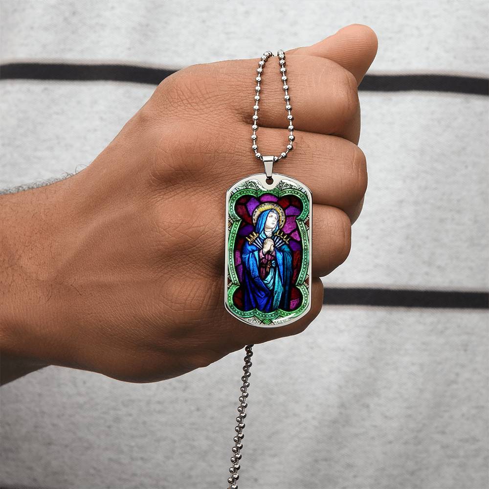 Our Lady of Sorrows, Mother of Sorrows, Our Lady Dolours, Seven Sorrows Mary, Sorrowful Mother, Our Lady of Piety pendant necklace
