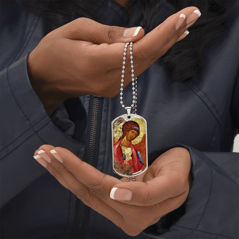 Archangel Michael Rublev dog tag necklace