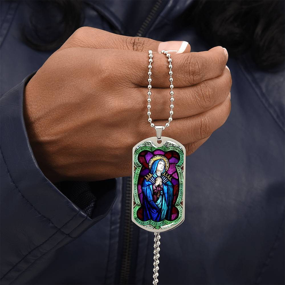 Our Lady of Sorrows, Mother of Sorrows, Our Lady Dolours, Seven Sorrows Mary, Sorrowful Mother, Our Lady of Piety pendant necklace