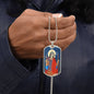 Saint Christopher Dog Head Dog Tag pendant necklace