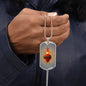 Sacred Heart of Jesus Dog Tag military pendant necklace, Godfather gift, Godmother gift, Godparent gift, Baptism gift, First Communion gift
