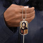 Jesus Christ Pantocrator Icon of Sinai Dog Tag Military Necklace