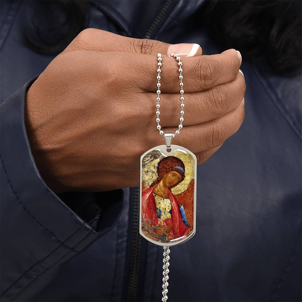 Archangel Michael Rublev dog tag necklace