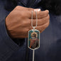 Dog Headed Saint Christopher  Military Dog Tag pendant necklace
