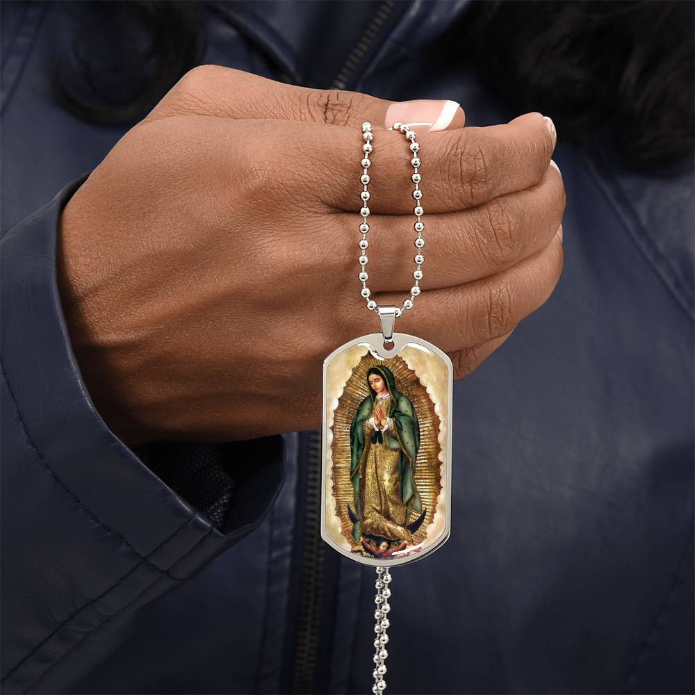 Our Lady of Guadalupe dog tag necklace