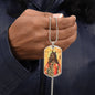 Dog Headed Saint Christopher Military Dog Tag Pendant Necklace