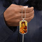 Theotokos Eleusa Vladimir Dog Tag Military pendant necklace