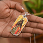 Dog Headed Saint Christopher Military Dog Tag Pendant Necklace