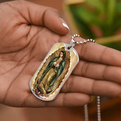 Our Lady of Guadalupe dog tag necklace