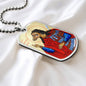 Saint Christopher Dog Head dog tag military necklace