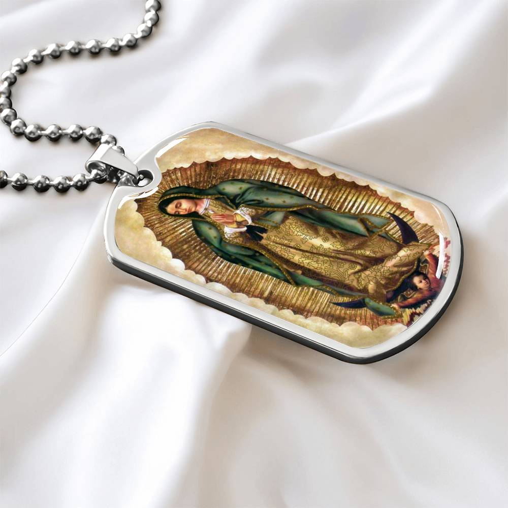 Our Lady of Guadalupe dog tag necklace