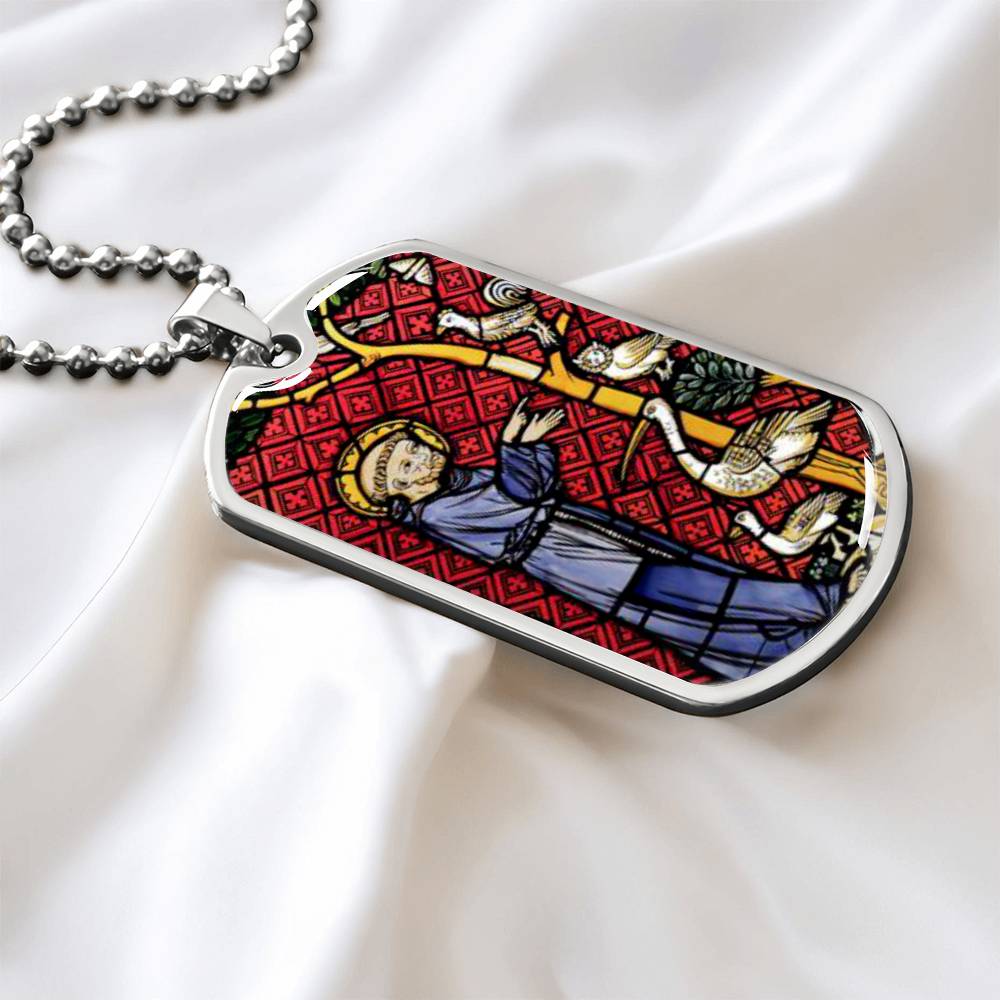 Saint Francis of Assisi Patrron of Animals Dog Tag pendant necklace